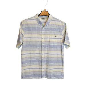 VANS Button Up Shirt‎ Large  Striped Short Sleeve Collar Cotton Pocket
